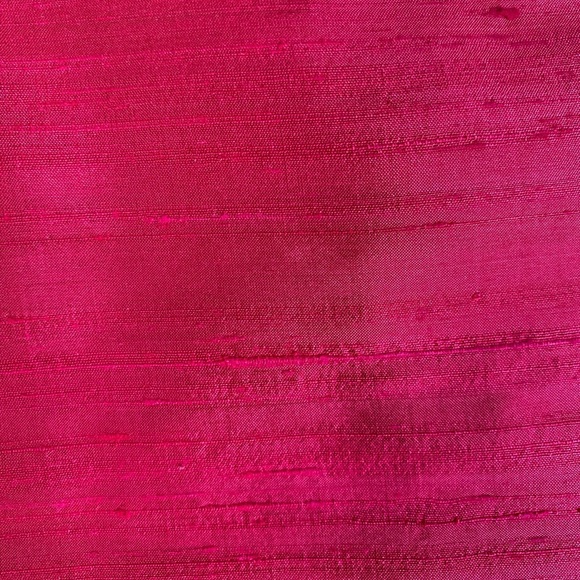 100% DUPIONI SILK BARBIE CORE CAREER SKIRT ZIP UP CLOSURE RICH DEEP PINK - Picture 11 of 12